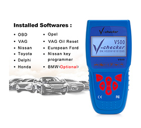 V-checker V500 Auto Code Reader EOBD OBD2 Scanner Scan Tool Testing Engine/Transmission/ABS/Airbag System