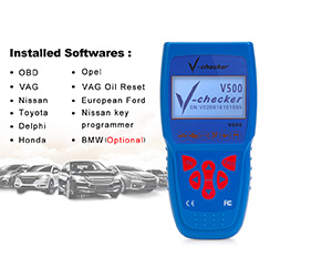 V-checker V500 Auto Code Reader EOBD OBD2 Scanner Scan Tool Testing Engine/Transmission/ABS/Airbag System-V-checker