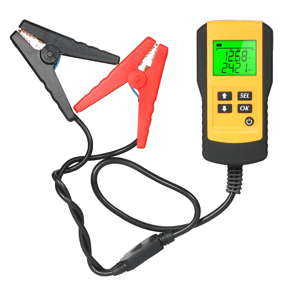 AusLand - 12V Digital Vehicle Auto Car Battery Tester Automotive Car Battery Electricity Condition Test Tool with 2 Test Clips Hou