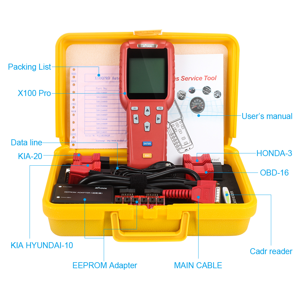 OBD2 Original XTOOL X100 Pro OBD2 Auto Key Programmer Mileage