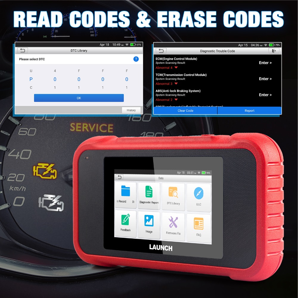 Launch - LAUNCH x431 CRP123E OBD2 OBDII diagnostic tool With Engine ABS Airbag SRS Transmission systems Code Reader CRP123 E Free