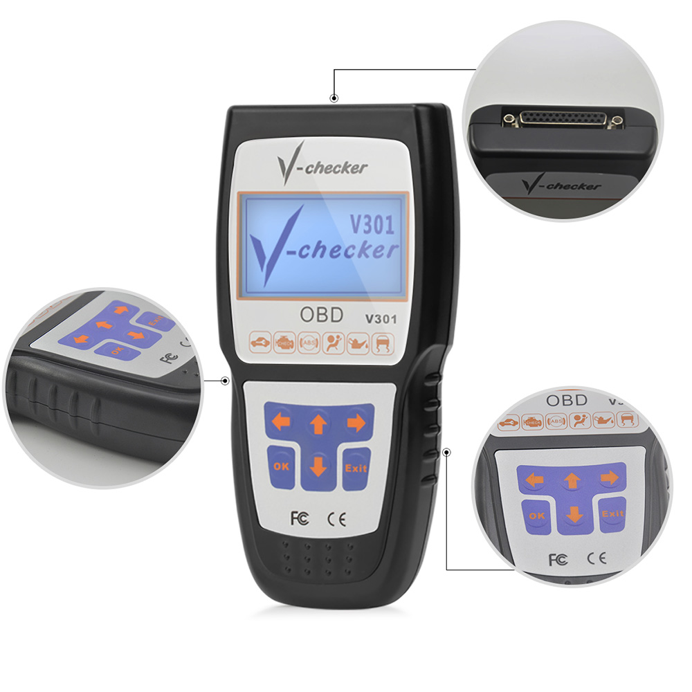 V-checker - V-checker V301 EOBD OBD2 Scanner Car Engine Fault Code Reader CAN Diagnostic Scan Tool