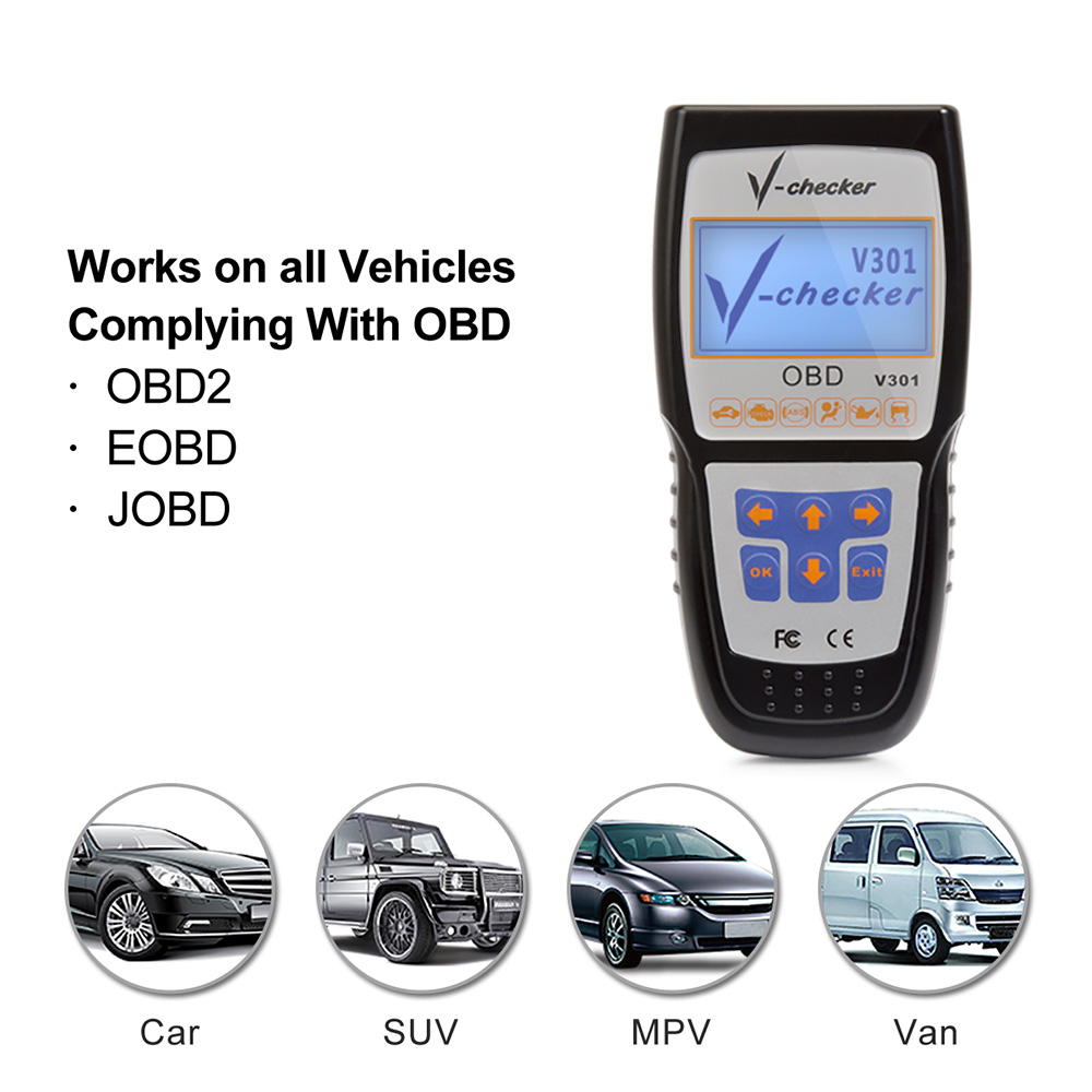 V-checker - V-checker V301 EOBD OBD2 Scanner Car Engine Fault Code Reader CAN Diagnostic Scan Tool