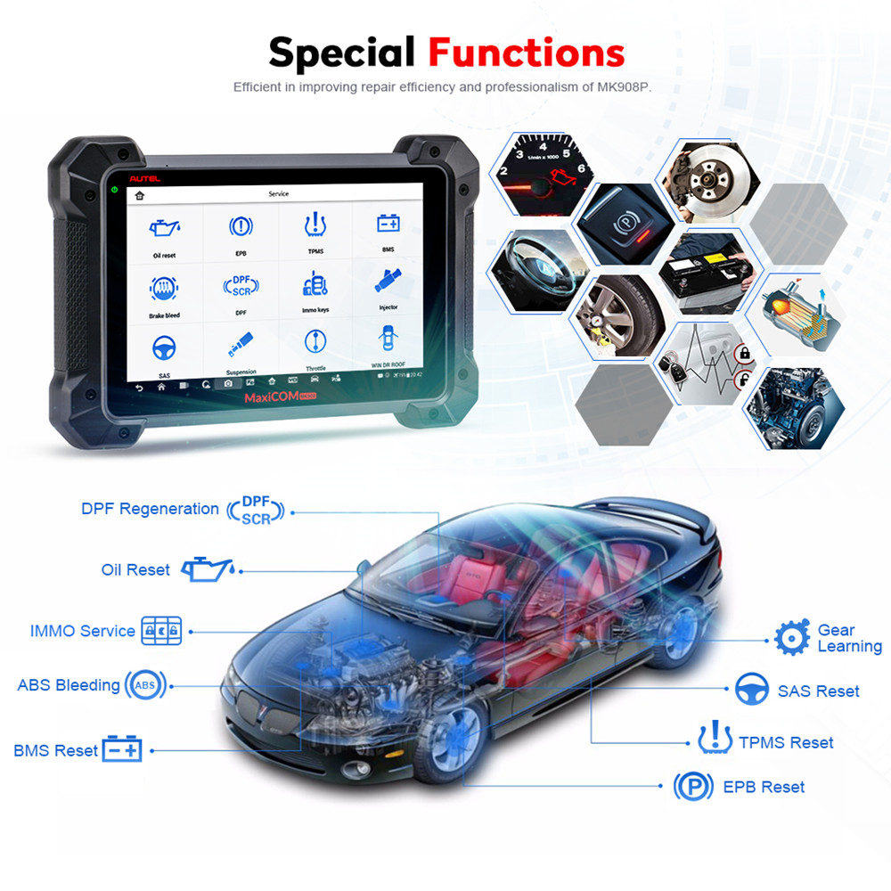 Autel - Autel MaxiCOM MK908P Full System Diagnostic Tool with J2534 ECU Programming Multi-Language