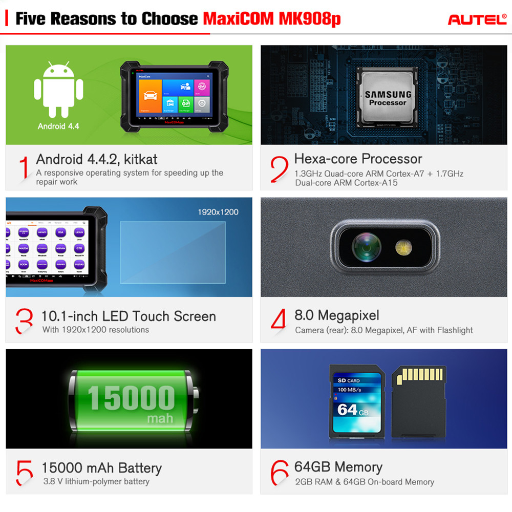 Autel - Autel MaxiCOM MK908P Full System Diagnostic Tool with J2534 ECU Programming Multi-Language