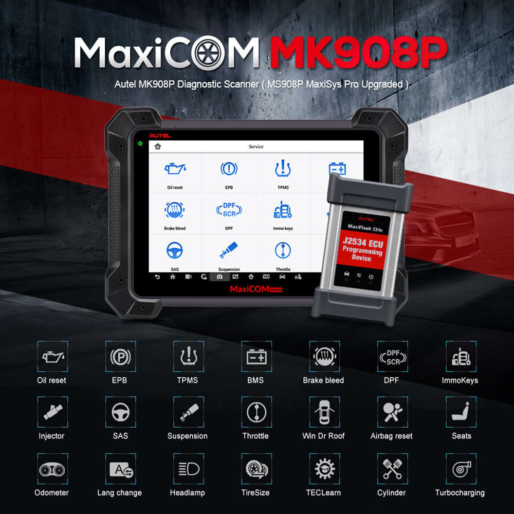 Autel - Autel MaxiCOM MK908P Full System Diagnostic Tool with J2534 ECU Programming Multi-Language