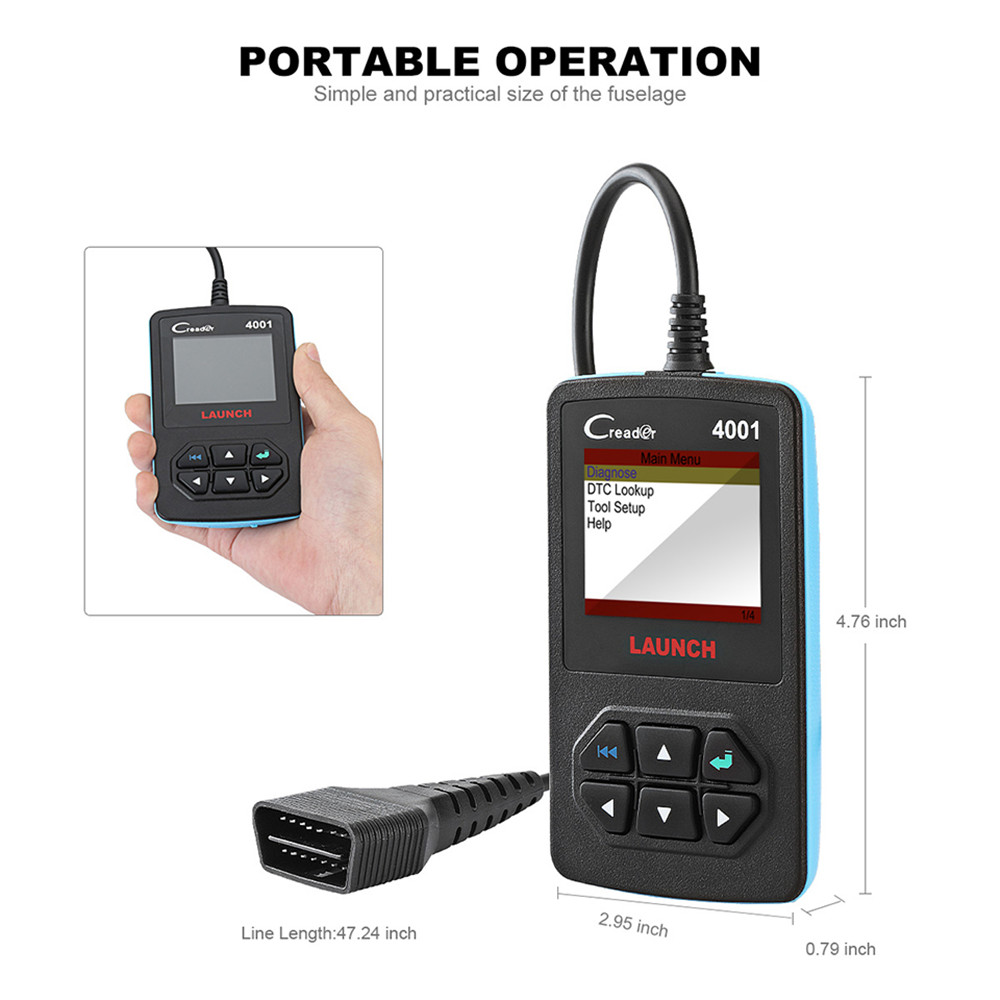 Launch - Launch CReader 4001 OBD OBD2 Scanner DIY Car Code Reader CR4001 OBDII Diagnostic Tool Free Update X431 Creader