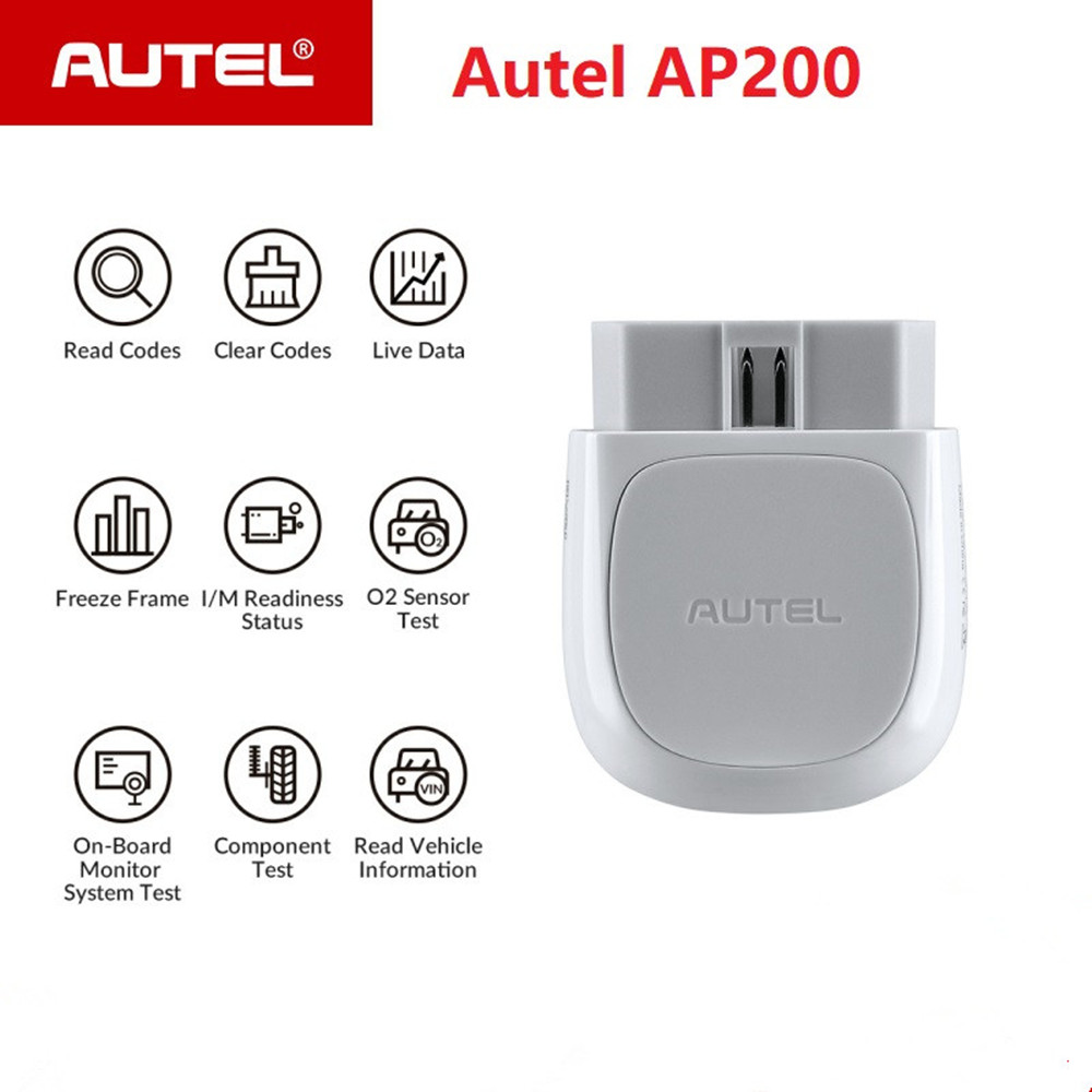 Autel - Autel AP200 Bluetooth OBD2 Scanner Code Reader with Full Systems Diagnoses AutoVIN TPMS IMMO Service for Family DIYers