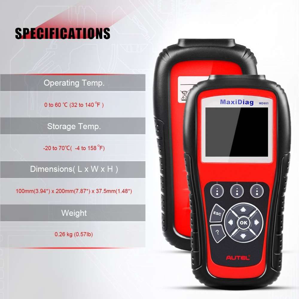 Autel - Autel MaxiDiag MD805 Full System OBD2 Scanner Car Diagnostic Tool Code Reader Scaner