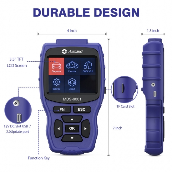 AusLand - AUSLAND MDS-9001 Car Diagnostic Scanner Professional Diagnostic Scan Tool For Acura