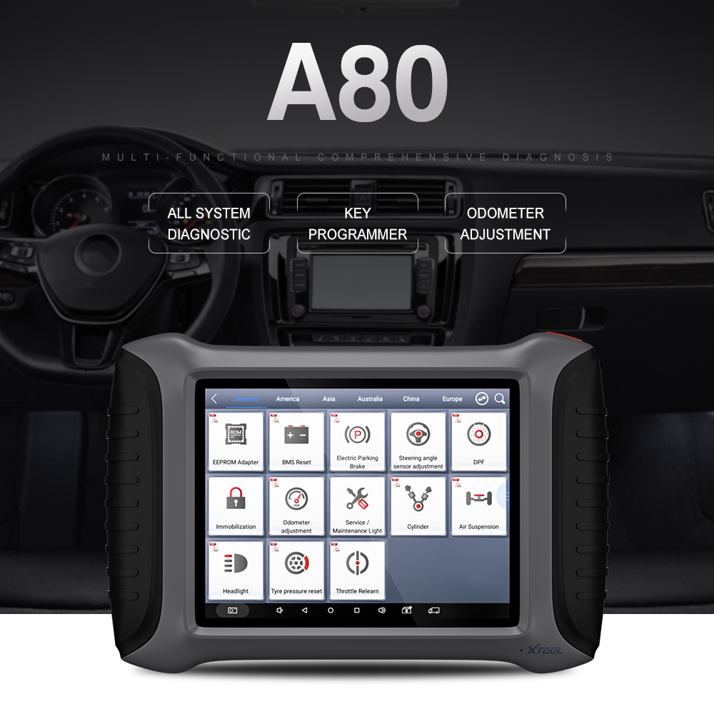 Original Brand Tool - XTOOL A80 Bluetooth/WiFi Full System Car Diagnostic tool Car OBDII Car Repair Tool Vehicle Programming/Odometer adjustme