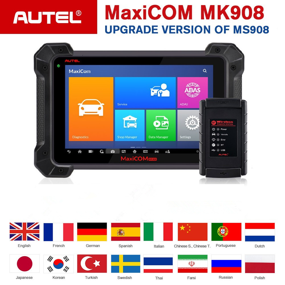 Autel - Autel MaxiCOM MK908 OBD2 Automotive Diagnostic Tool Scanner Analysis System All Systems OBDII ECU Advanced Coding