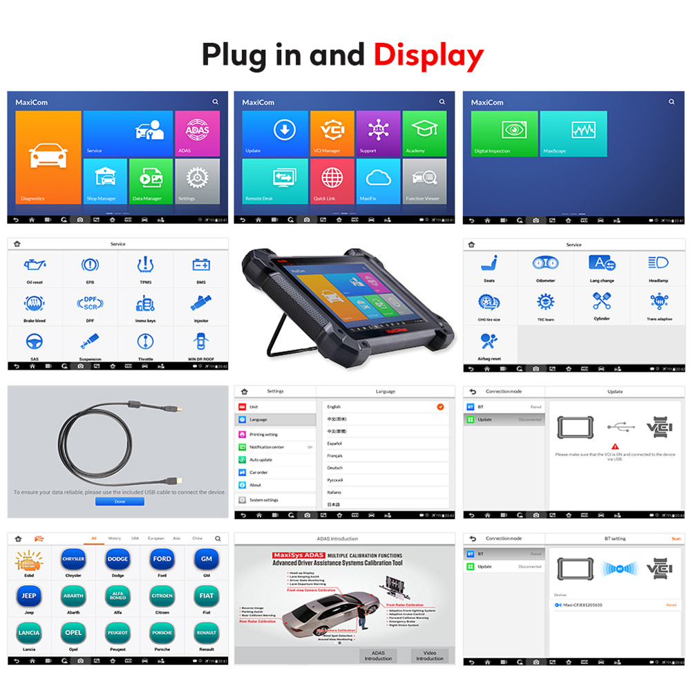 Autel - Autel MaxiCOM MK908 OBD2 Automotive Diagnostic Tool Scanner Analysis System All Systems OBDII ECU Advanced Coding