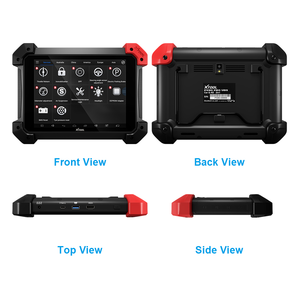 Original Brand Tool - XTOOL PS90 PRO Car Truck Diagnostic Tool For Diesel&Gasoline Heavy Duty OBD2 Key Programmer Odometer Adjustment